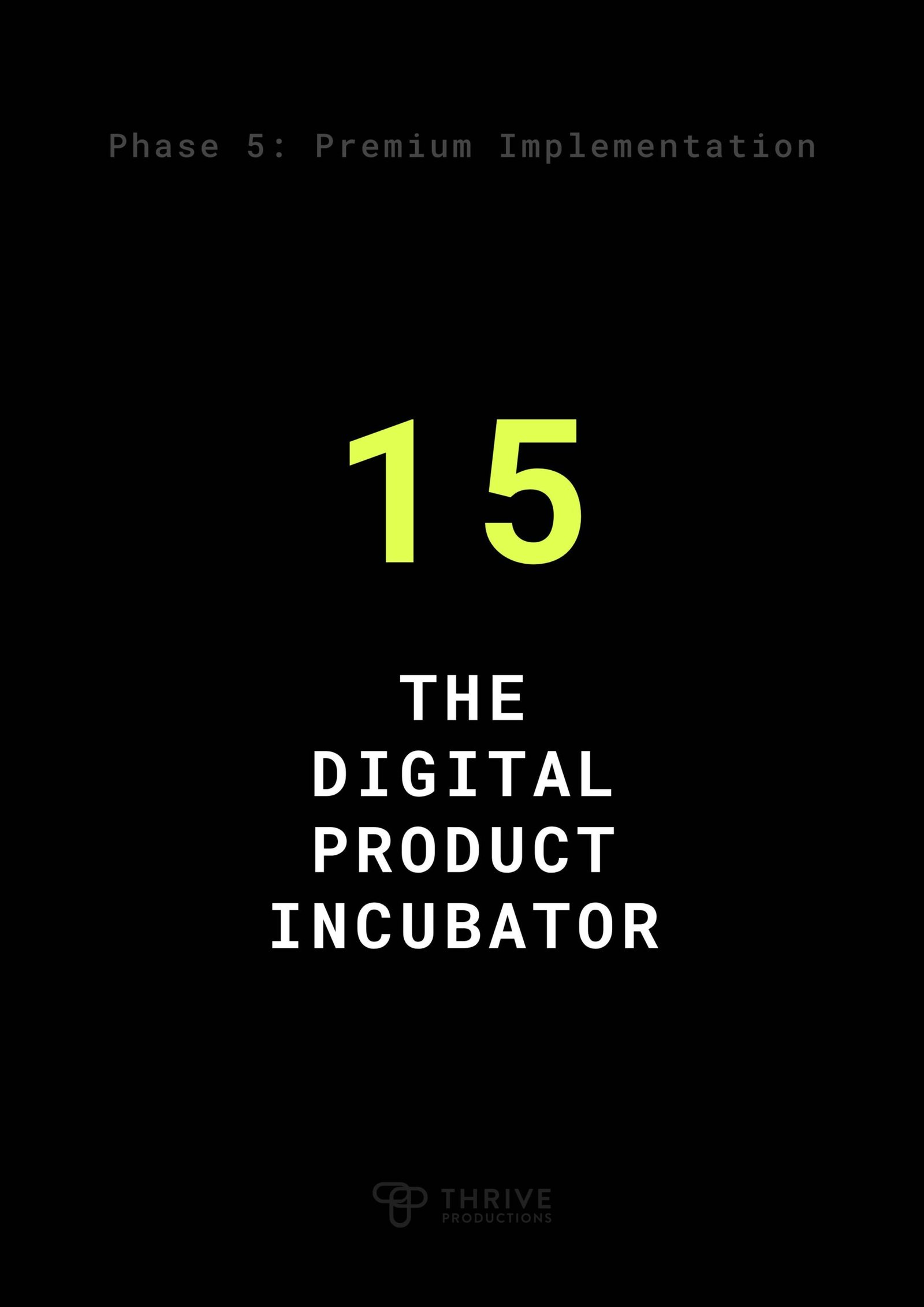 The Digital Product Incubator